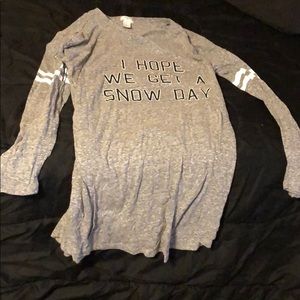 I HOPE WE GET A SNOW DAY pajama dress